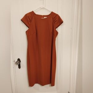 Burnt Orange Calvin Klein Women’s Cap Sleeved Dress Size 12